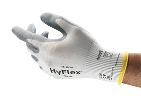 HyFlex 11-800 nylon glove with foam nitrile coating for secure grip in light-duty tasks.