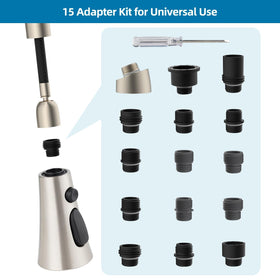 Hygie Rinse 15-adapter kit compatible with Kohler, Moen, Delta and more