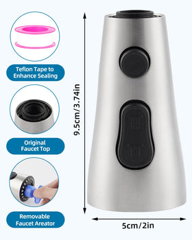 Hygie Rinse adjustable angle nozzle reaches tight corners easily.