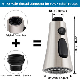 Hygie Rinse anti-splash aerator minimizes splatter during use