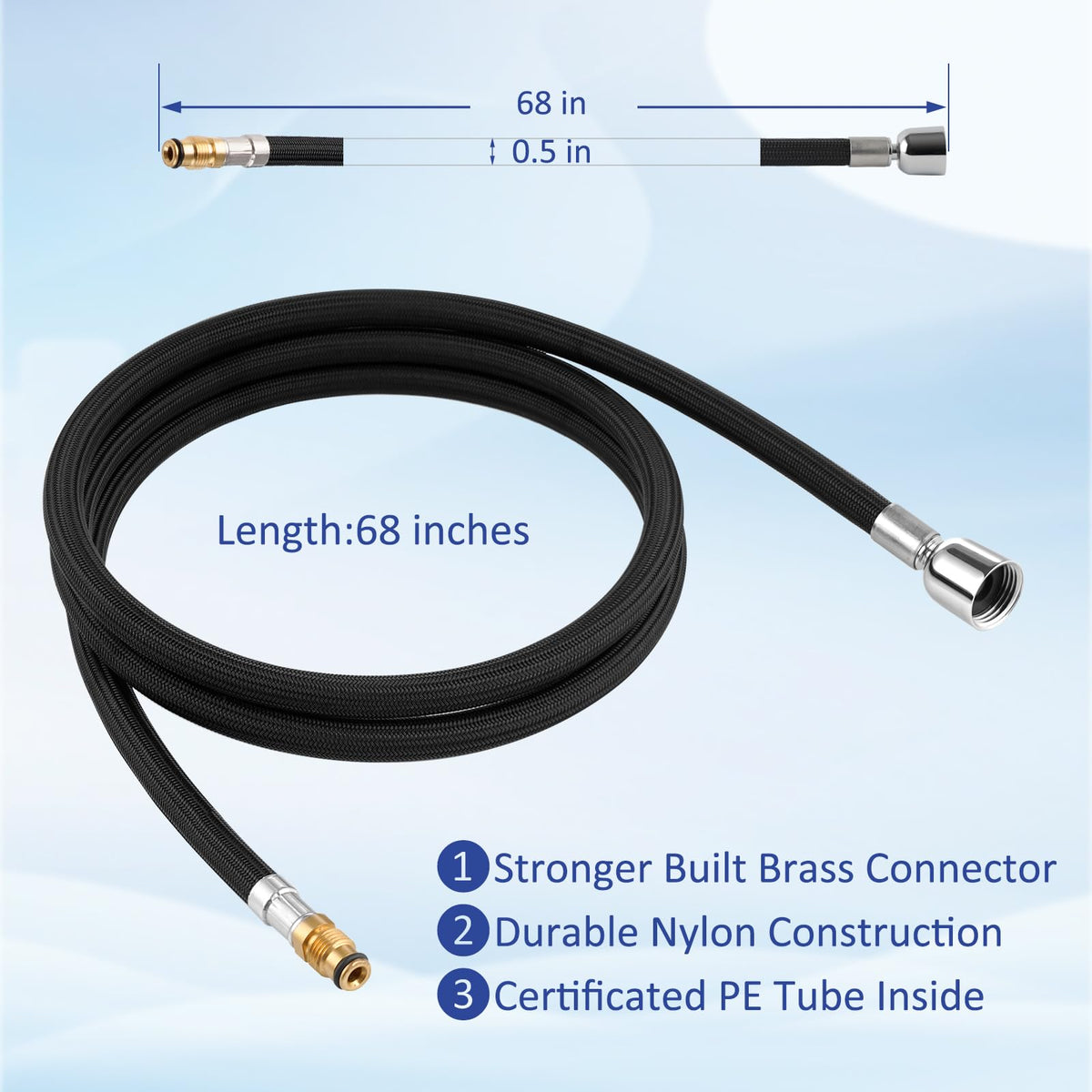 Hygie Rinse brass connector for durable faucet connections