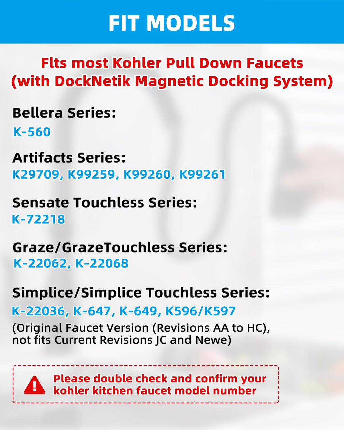 Hygie Rinse Kohler pull-down fit for easy replacement