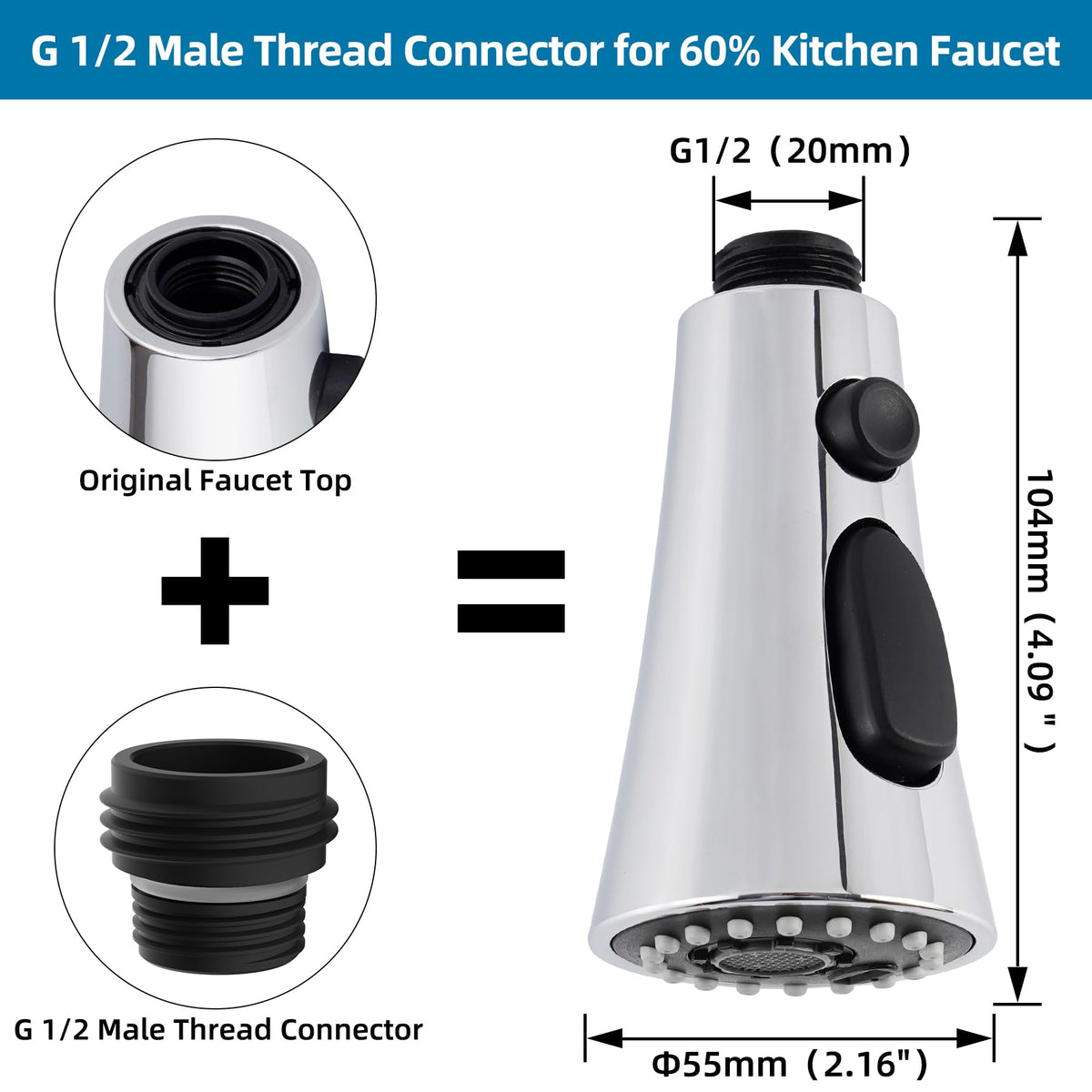 Hygie Rinse silicone nozzles are easy to clean and anti-splash