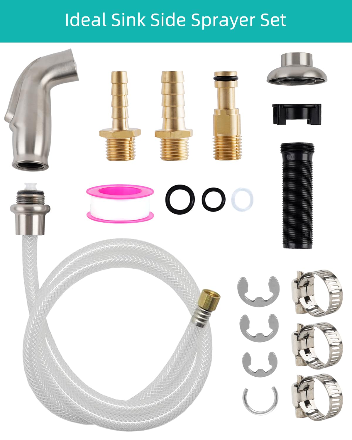 Hygie Rinse sink sprayer hose with flexible reach for everyday kitchen tasks.