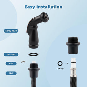 Hygie Rinse sprayer head installed on a kitchen faucet
