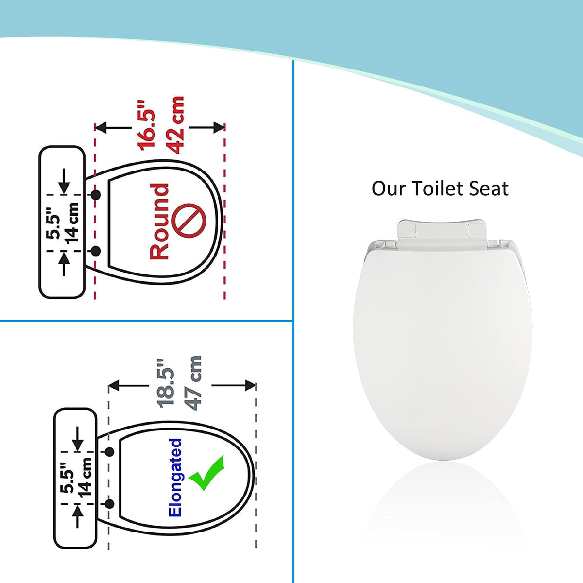 Hygie Rinse SS114 universal fit for many elongated toilets.