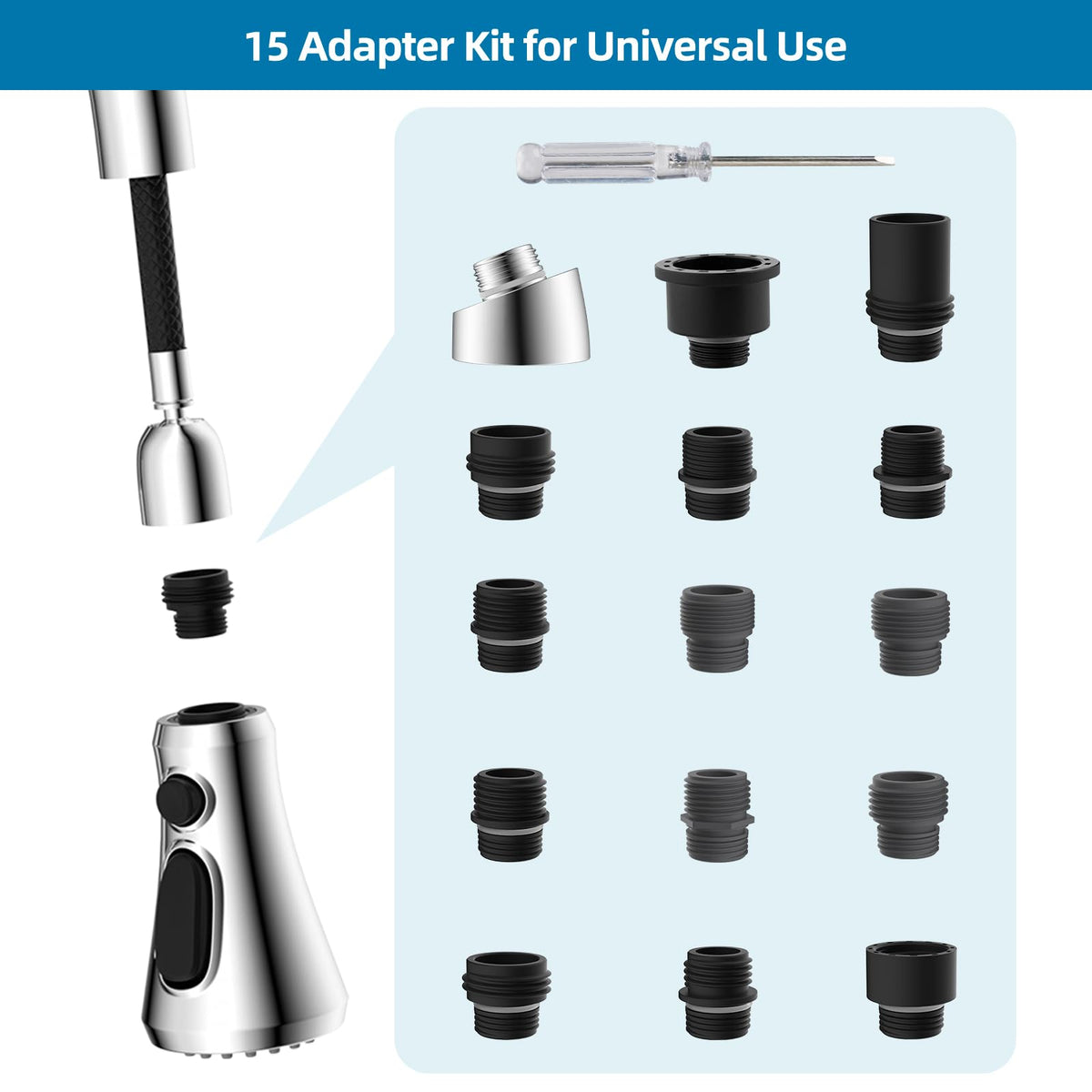 Hygie Rinse three-function sprayer with stream, spray, and flush modes