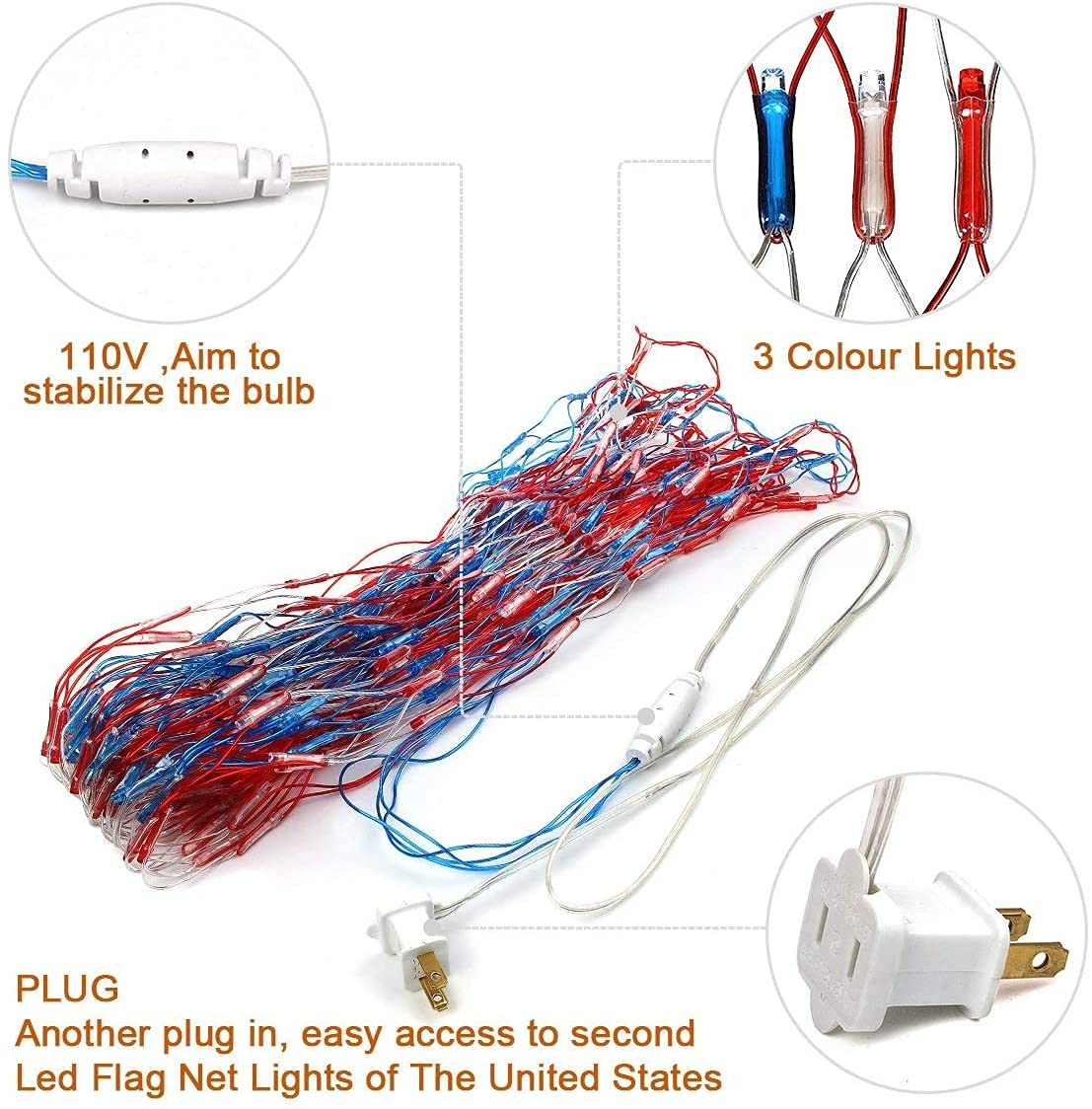 HYH bright red, blue, white LEDs illuminate patriotic celebrations clearly