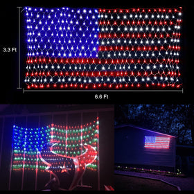 HYH flag net lights designed for outdoor yard displays and weatherproof use