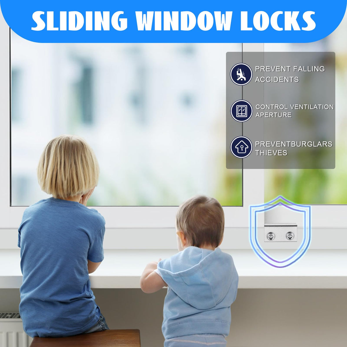 HYIEOU sliding window lock on side track installed demonstrates secure, easy operation