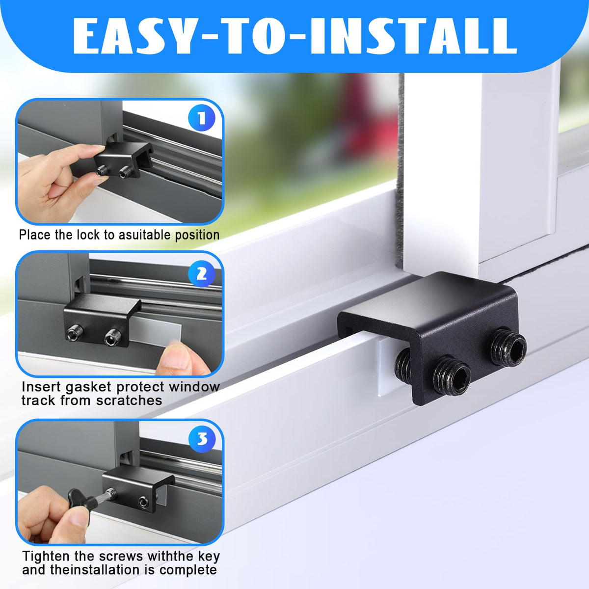 HYIEOU’s window lock with key adds reliable security and control.