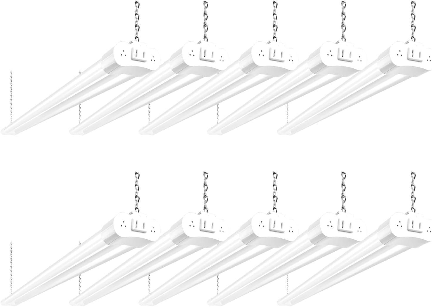 Hykolity 10-pack 4ft LED light fixture brightens large workshops.