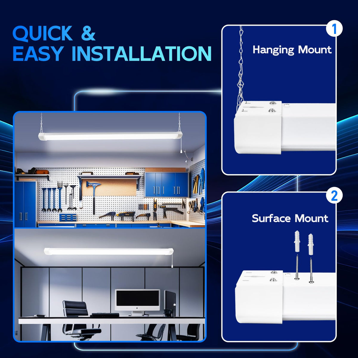 hykolity 13000lm high-lumen output for detailed tasks in basements