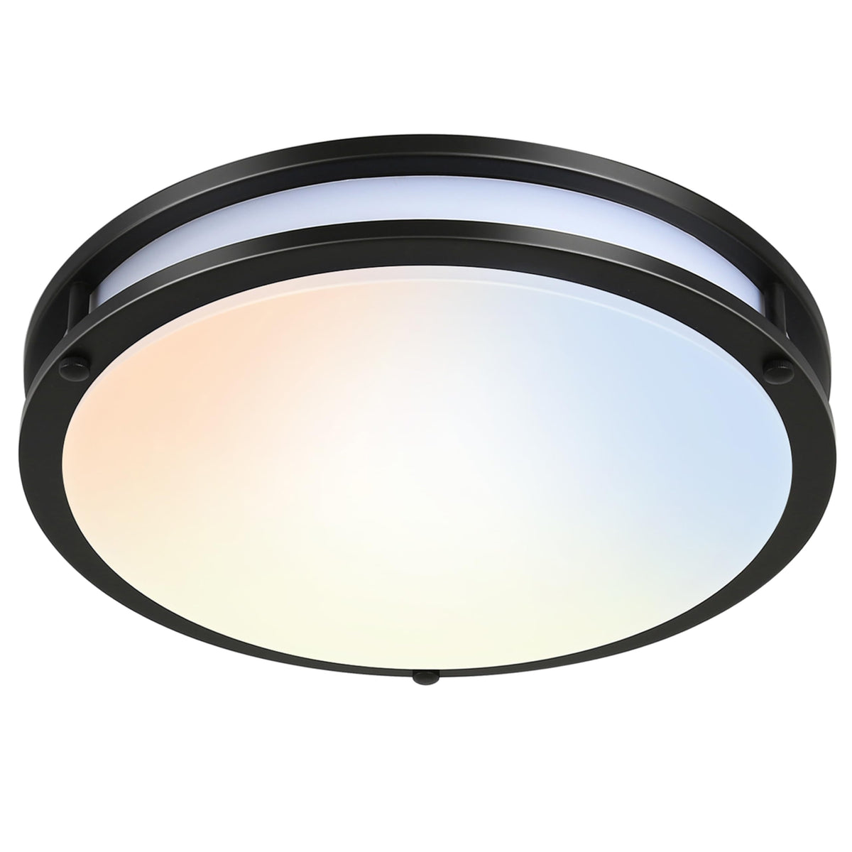 Hykolity 16in dimmable LED flush mount with oil-rubbed bronze diffuser for even lighting