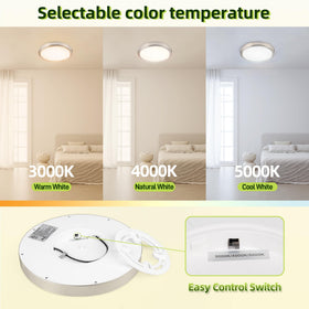 Hykolity 18W round flat panel ceiling light for bright, even room illumination