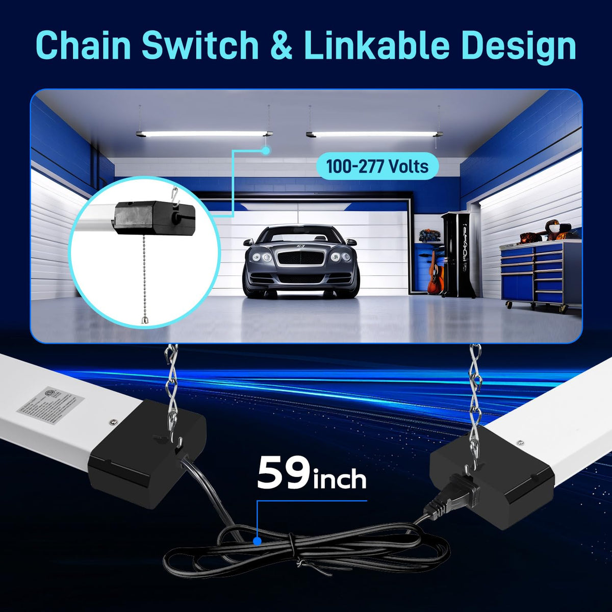 Hykolity 4ft LED shop light saves energy with daylight 5000K output.