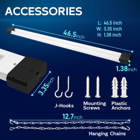 Hykolity 4ft LED shop light flush mount option for seamless ceilings.