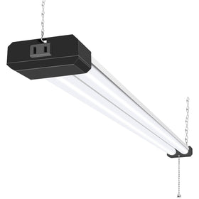 Hykolity 4ft LED shop light in black, front view with bright daylight output.