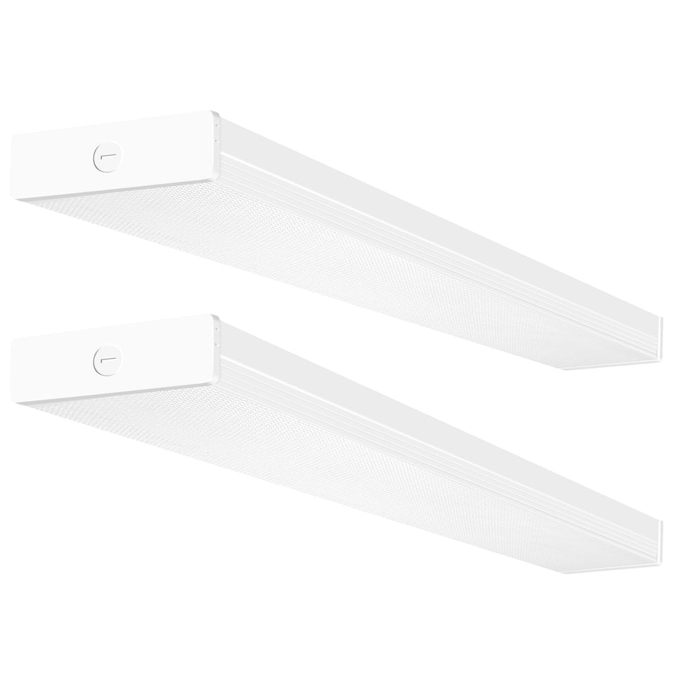 Hykolity 2 pack 4ft LED wraparound light lens for brighter, even ceiling illumination.