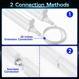 Hykolity 2-pack LED shop light 4ft built-in switch for easy control