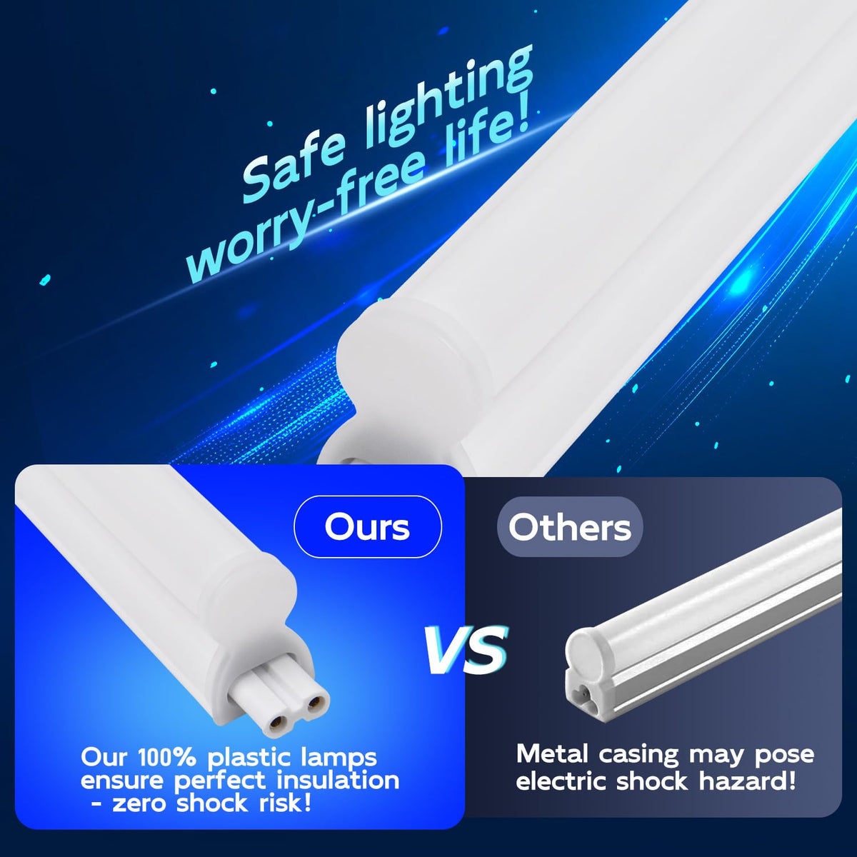 Hykolity 2-pack LED shop light 4ft installed in garage for brighter workspace