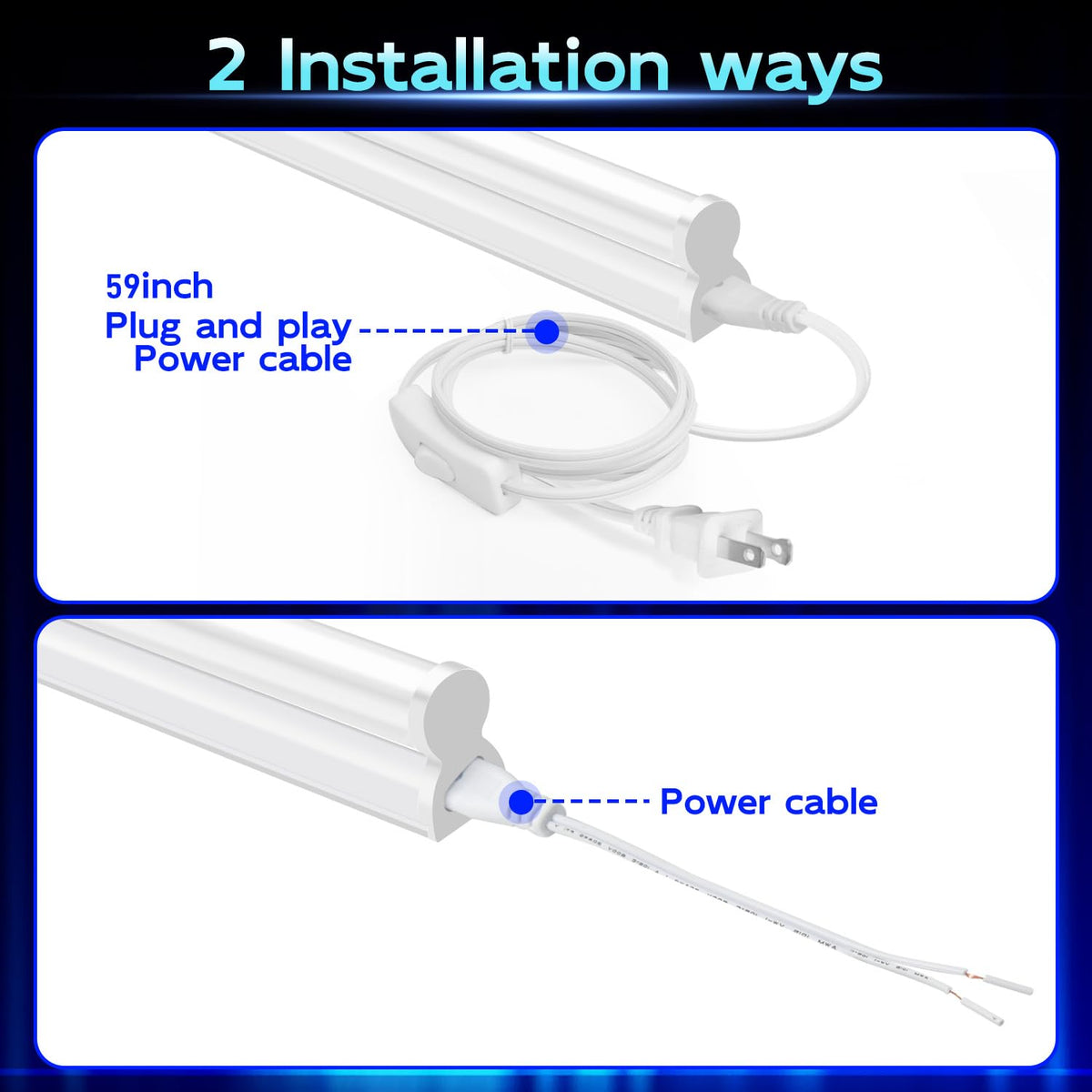 Hykolity 2-pack LED shop light 4ft package includes mounting hardware