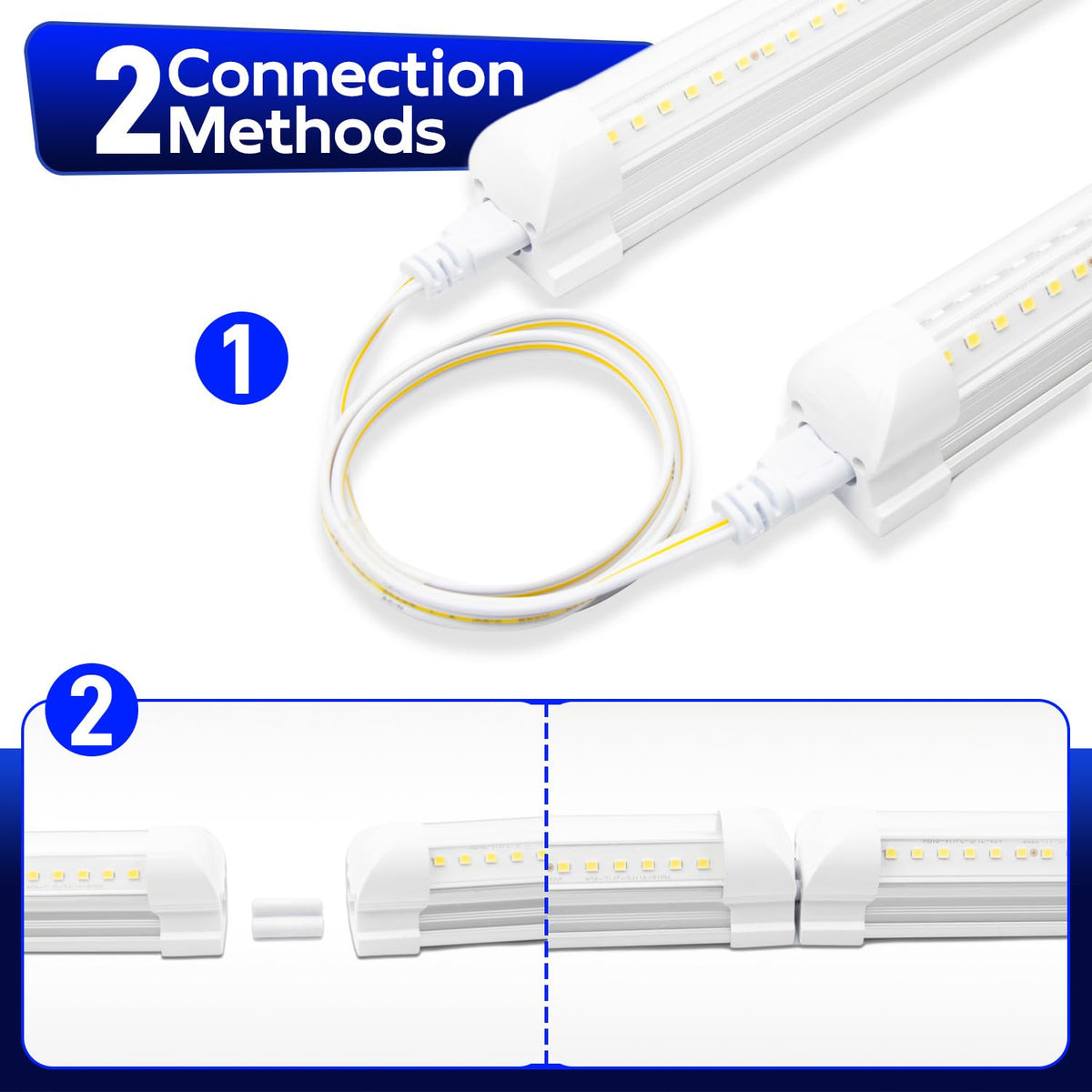 Hykolity 30W LED shop light features plug‑and‑play installation with built‑in on/off switch.