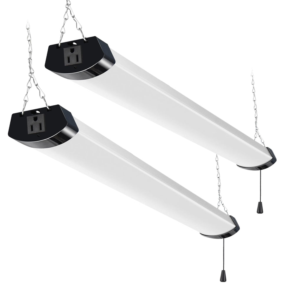Hykolity 4ft LED shop light front view with bright daylight 5000K for clear workspace