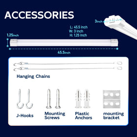 Hykolity 4ft LED shop light ceiling mount shown in use for flush mounting