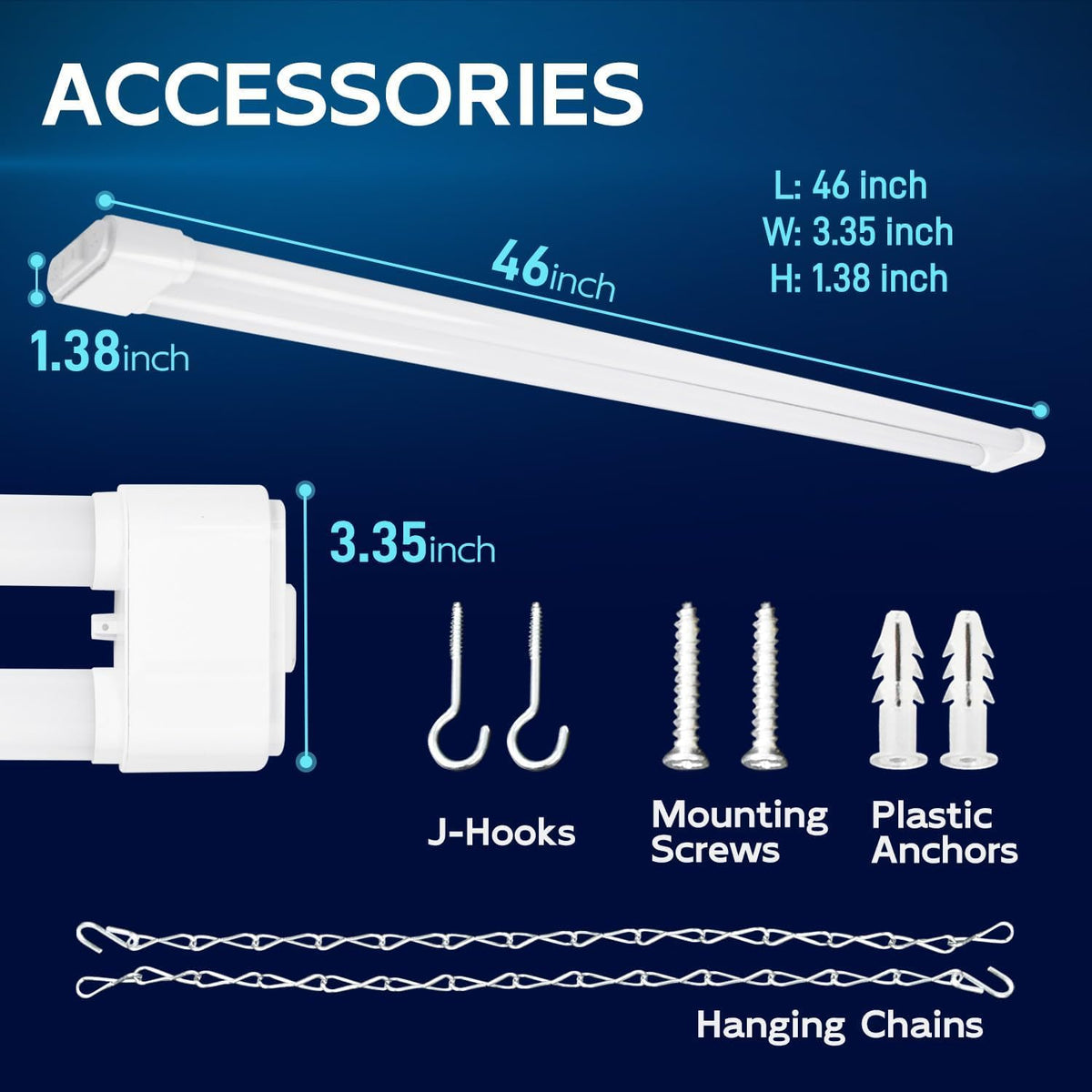 Hykolity 4ft LED shop light with plug-in connection enables quick setup