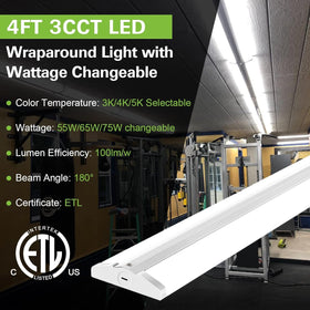 Hykolity 4ft wraparound light features 3 wattages for flexible brightness.