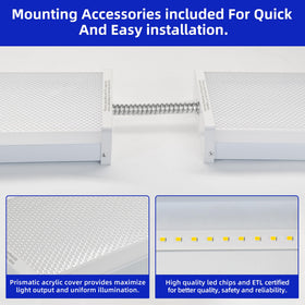 Hykolity 4ft LED wraparound ceiling mount for workshop lighting.