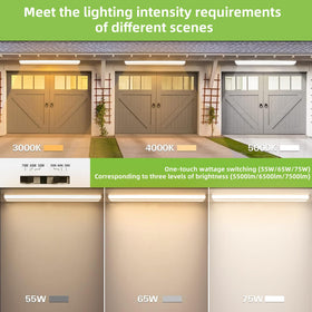 Hykolity 4ft wraparound light in kitchen provides bright, even task lighting.