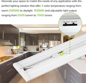 Hykolity 4ft wraparound light mounted on office wall demonstrates flush-mount practicality.