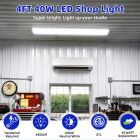 Hykolity 4ft LED wraparound light in an office offering even neutral white glow