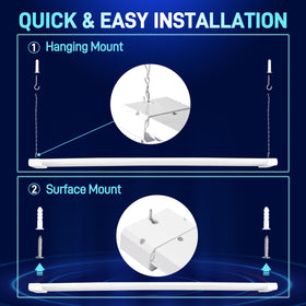 Hykolity 4ft linkable LED shop light connected in a row for extended coverage.