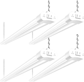 Hykolity 4ft linkable shop light setup delivering bright, efficient workspace illumination.