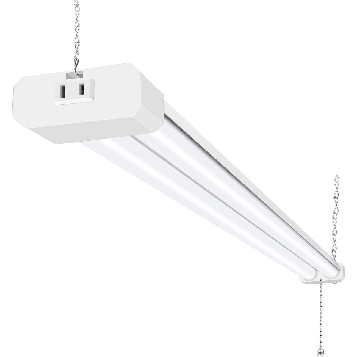 Hykolity 4ft 5000K LED shop light, front view, enhances task visibility with daylight brightness.