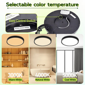 Hykolity 9-Inch round panel, CCT switch close-up, easy color temperature control.
