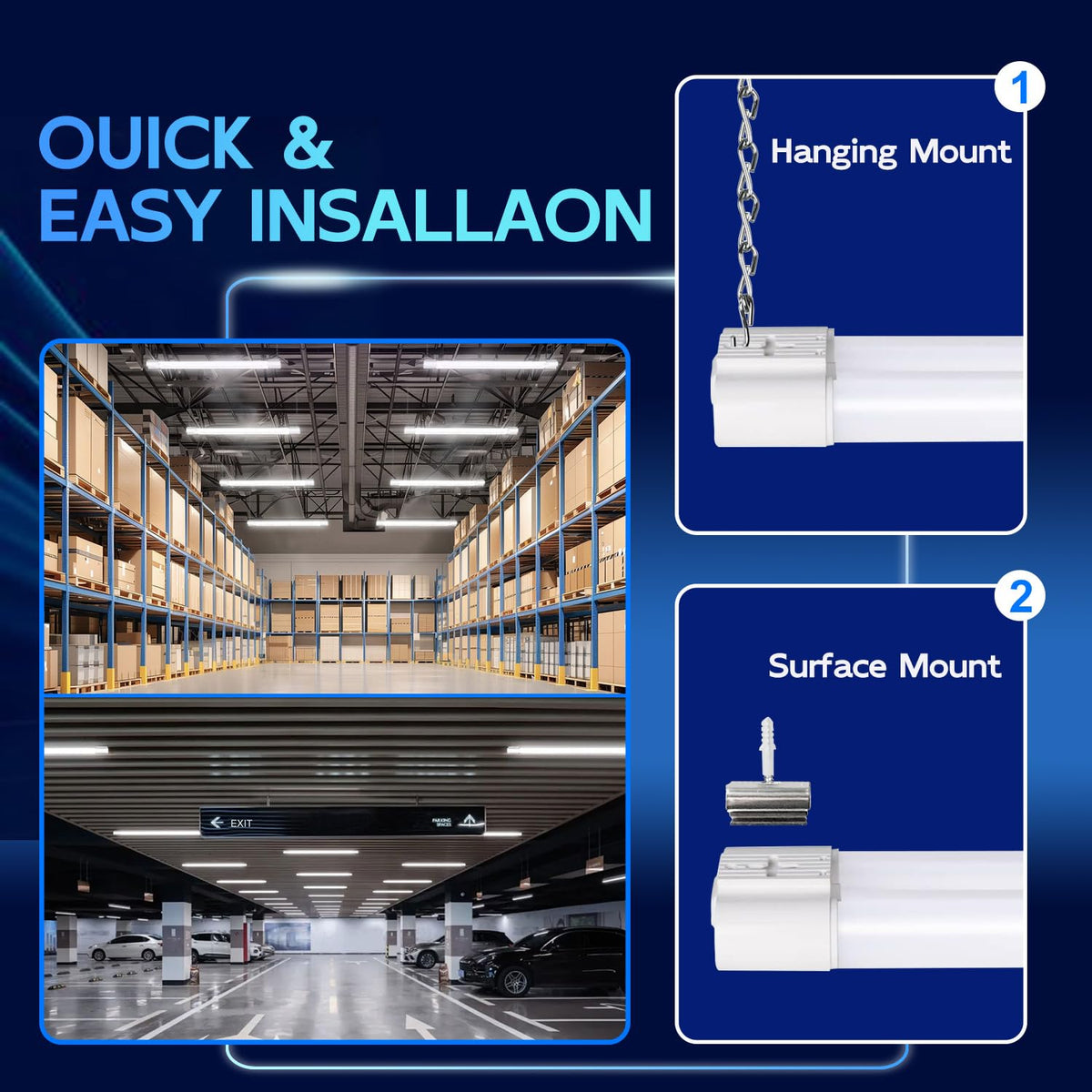 Hykolity ceiling mount bracket kit for secure, clean surface installation.