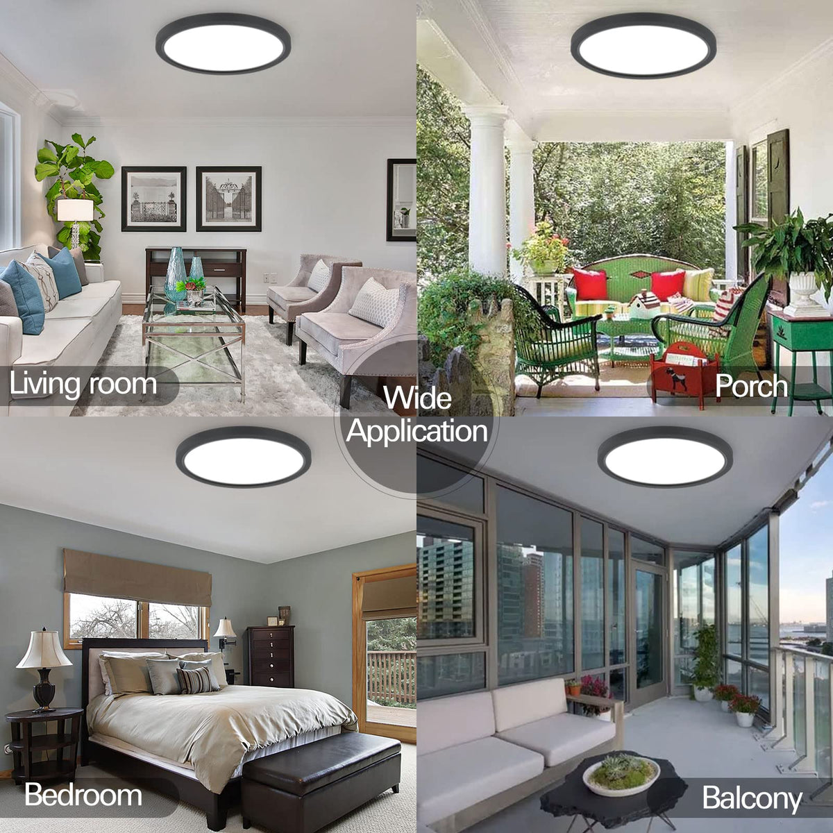 Edge-lit flush-mount panel provides glare-free lighting for low ceilings.