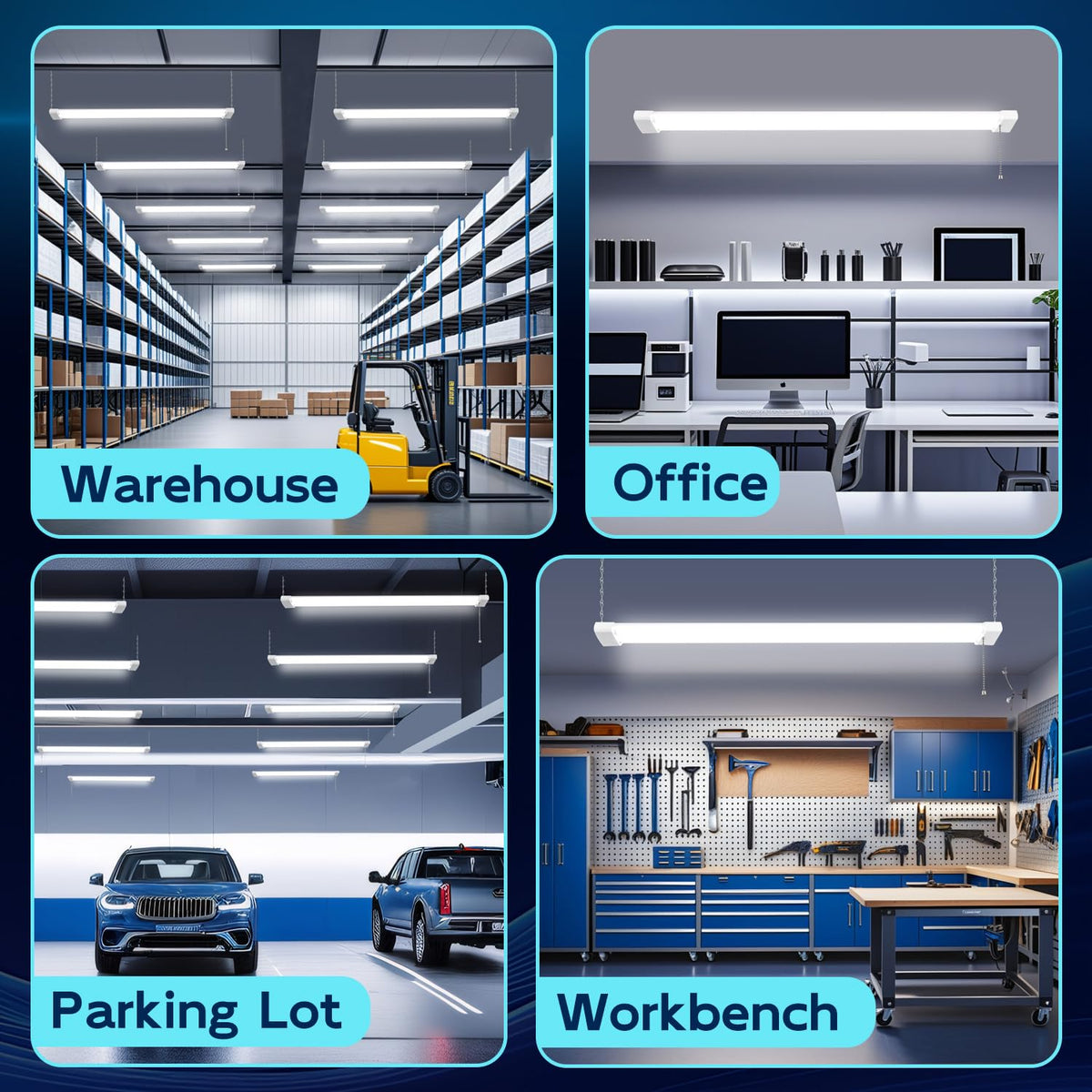 Hykolity ETL-certified LED shop light ensures safety and dependable operation.