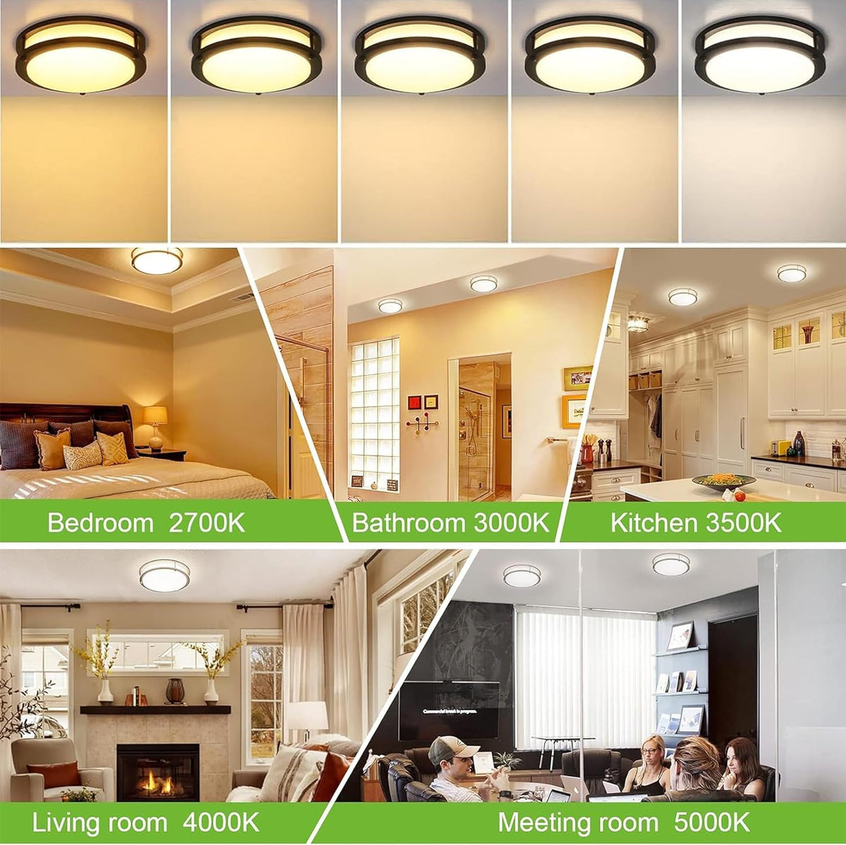 Low-profile flush mount ideal for hallways and closets.