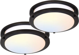 Hykolity flush-mount LED ceiling light, front view, shadow-free brightness for kitchens.