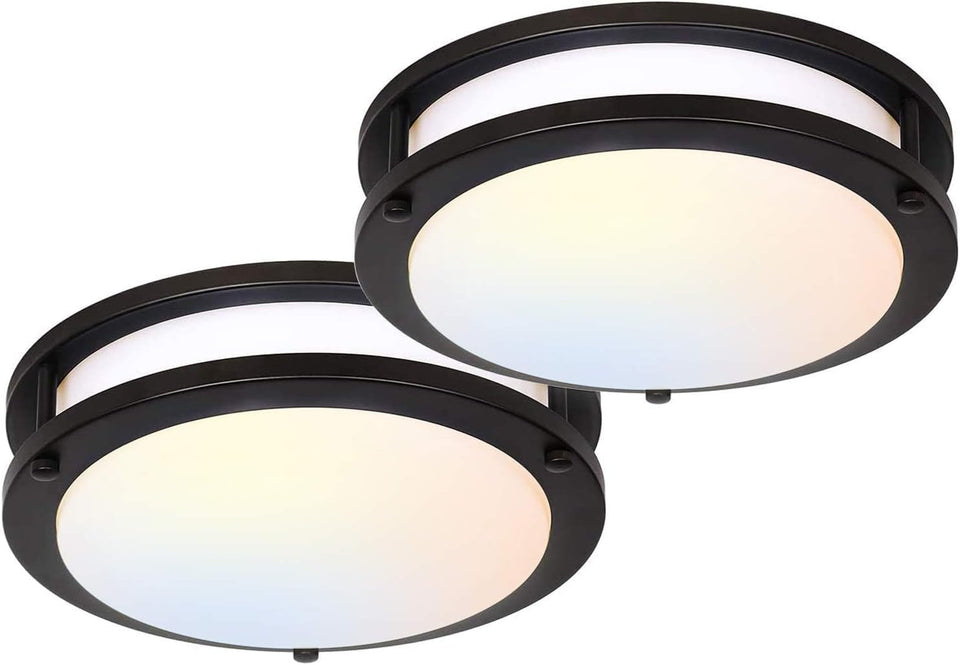 Hykolity flush-mount LED ceiling light, front view, shadow-free brightness for kitchens.