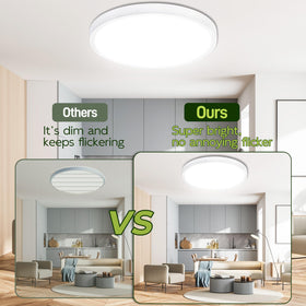 Hykolity flush-mount round panel with ultra-thin design fits low ceilings.