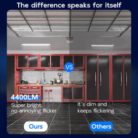 Hykolity hanging kit included allows easy ceiling mounting.