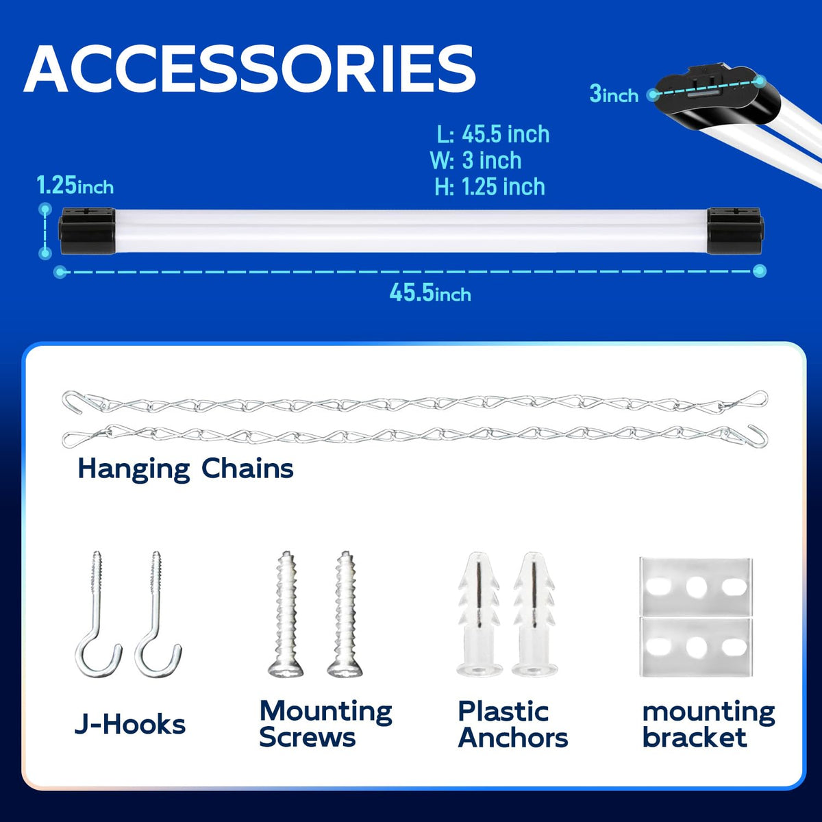 Hykolity hanging or surface mount installation for flexible mounting options.