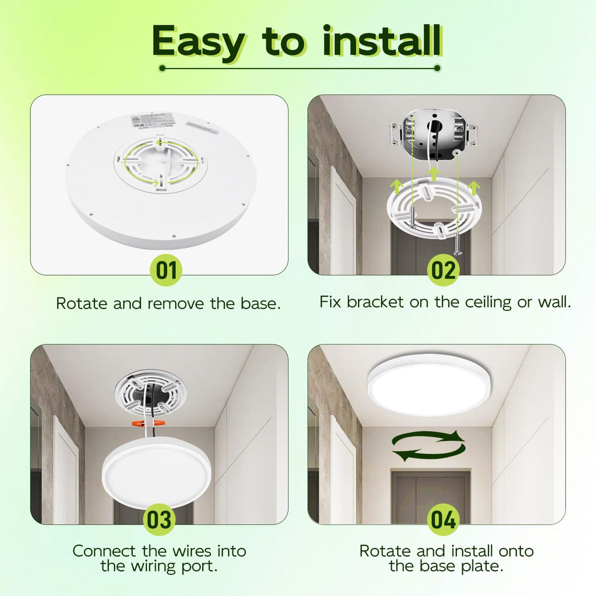 Hykolity kitchen and bedroom lighting designed for easy drop ceilings and safe installation.