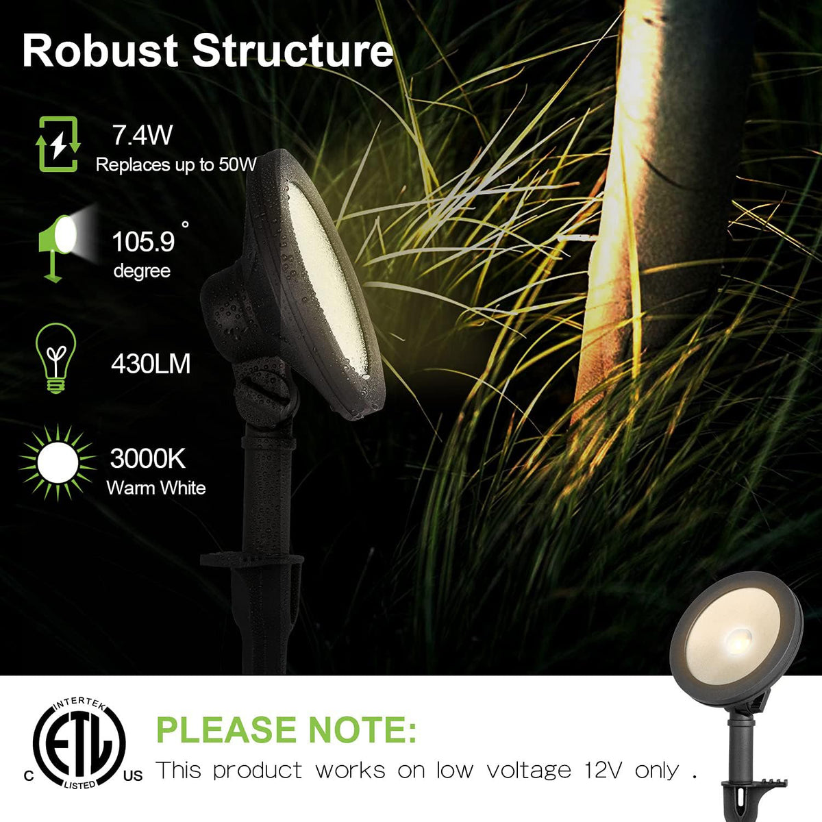 hykolity outdoor LED spotlight with adjustable knuckle for precise accents